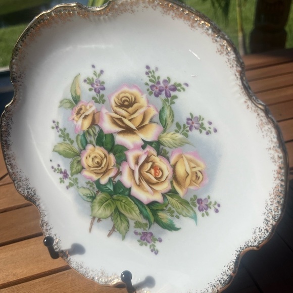 Vintage Lipper and Mann Creations Floral Rose Plate JAPAN - Picture 8 of 8